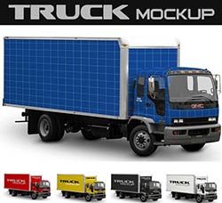 卡车车贴展示模型：Truck Mockup Psd